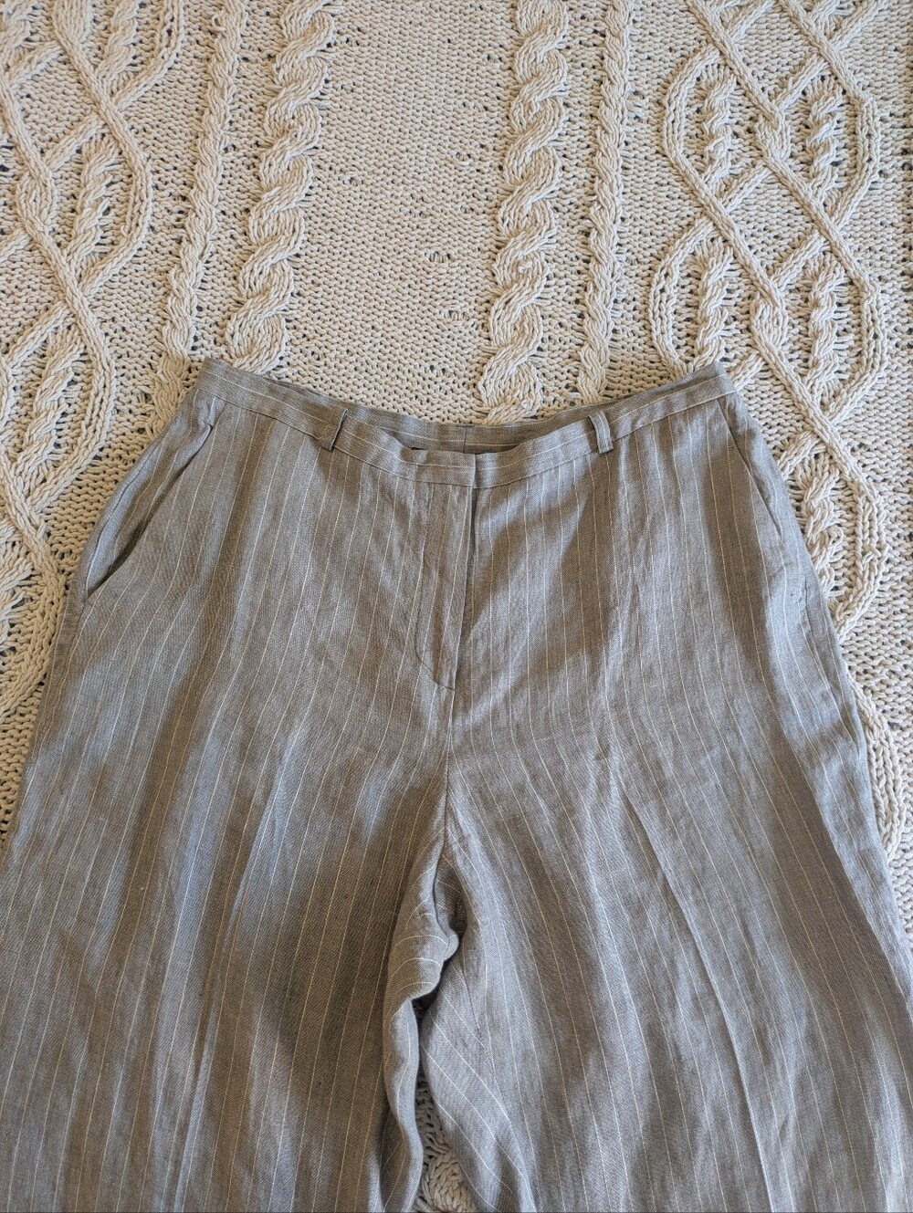 Brooks Brothers 100% Linen Wide Leg Pants Sz 16